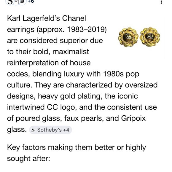 Gold quilted Chanel button earrings - Picture 11 of 11